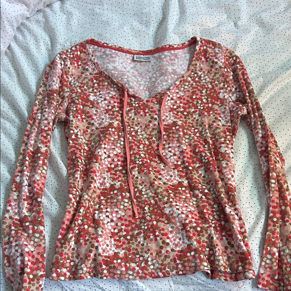 Women's Long Sleeve Dotted Top